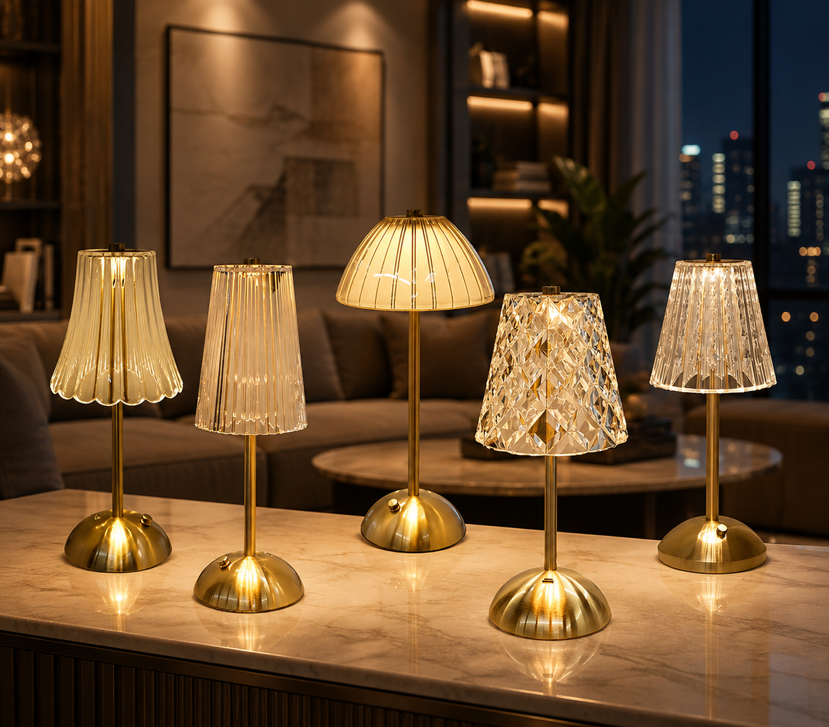 Dimmable Desktop Decor Night Light Table Lamp LED Touch Sensor Rechargeable Wireless Reading Lamp for Hotel Bar Bedroom Light