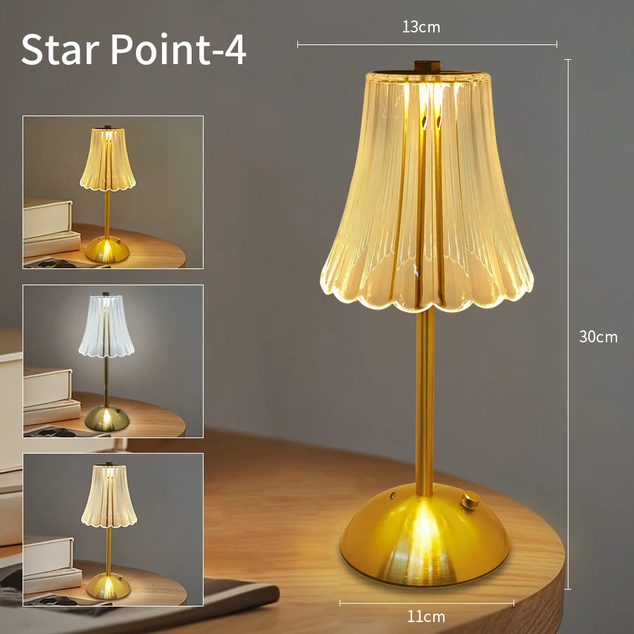 Dimmable Desktop Decor Night Light Table Lamp LED Touch Sensor Rechargeable Wireless Reading Lamp for Hotel Bar Bedroom Light