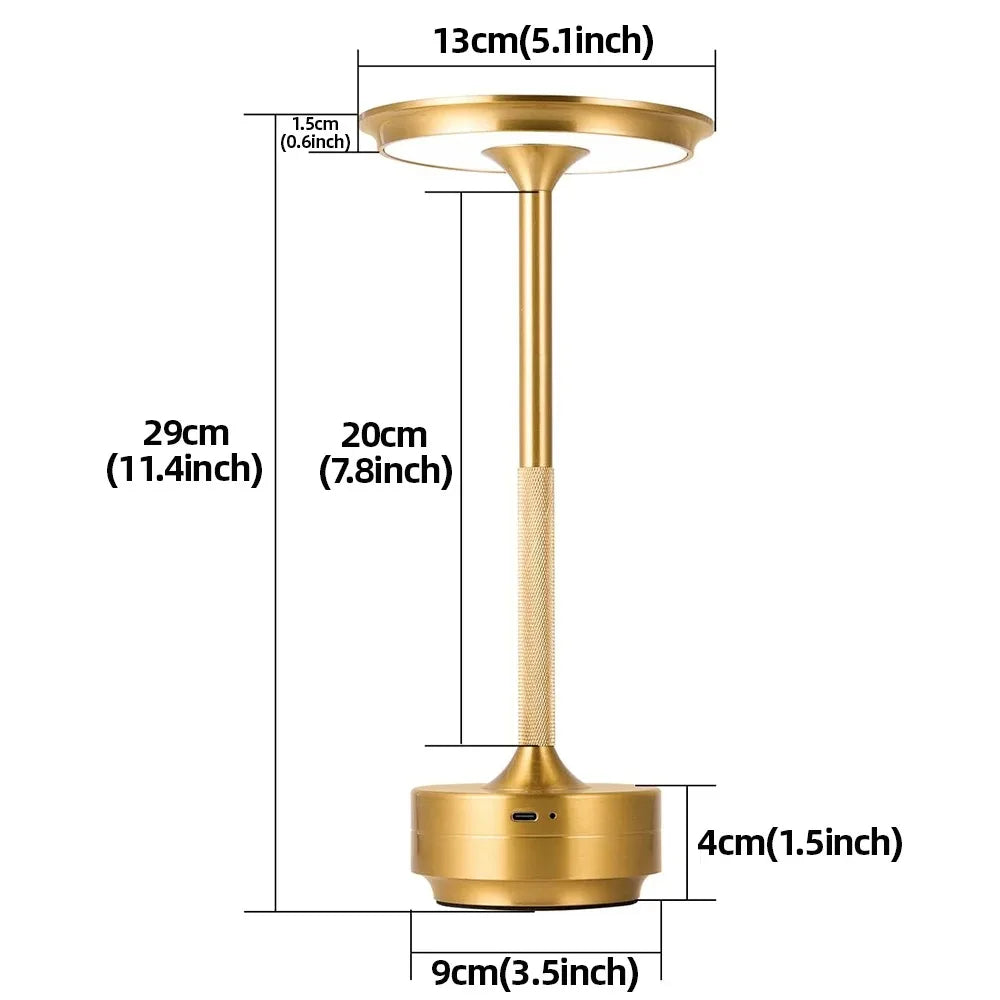 Rechargeable Wireless Table Lamp for Bedroom, Rechargeable, Touch Lamp, Camping Candle, Creative, USB-C, Desk Lamp