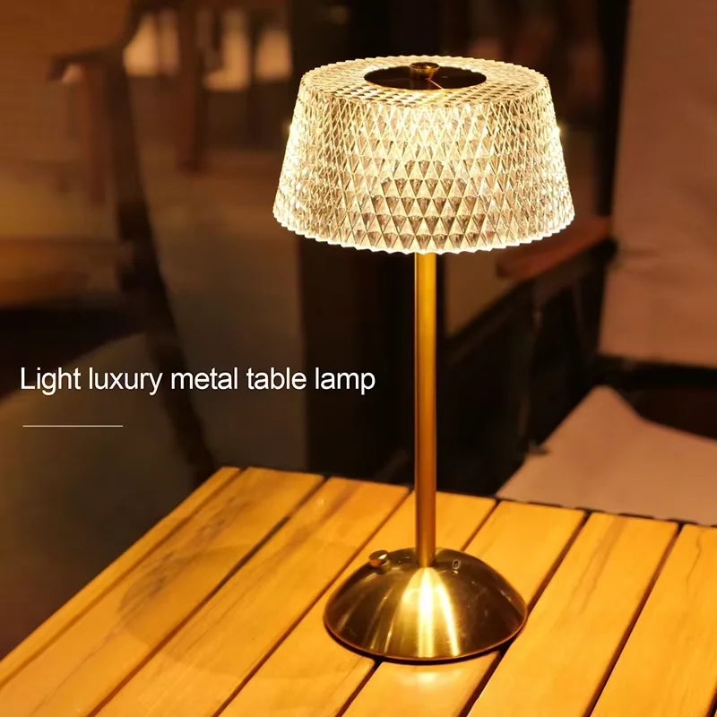 Dimmable Desktop Decor Night Light Table Lamp LED Touch Sensor Rechargeable Wireless Reading Lamp for Hotel Bar Bedroom Light