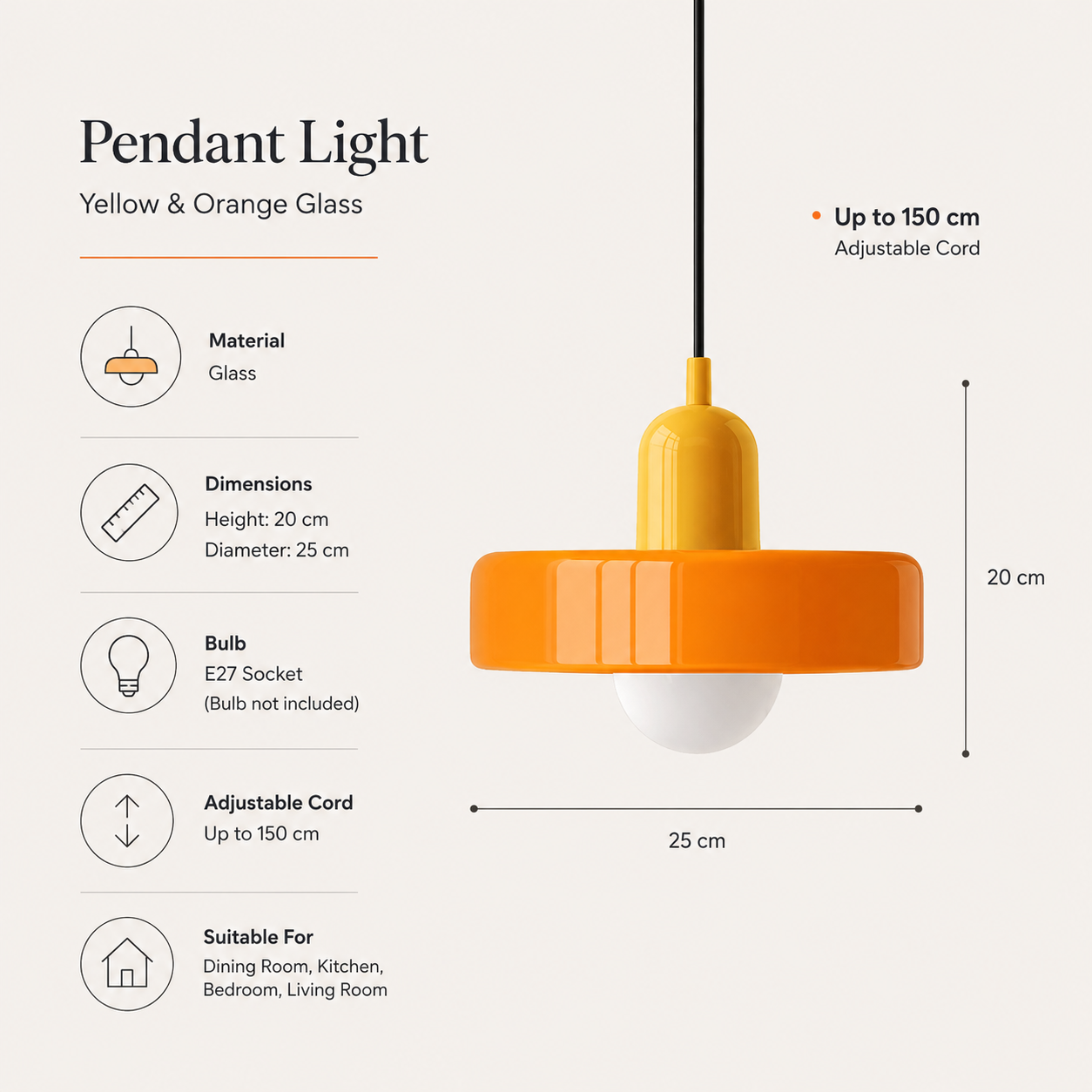 Nordic Glass Bauhaus Dining Room Chandelier