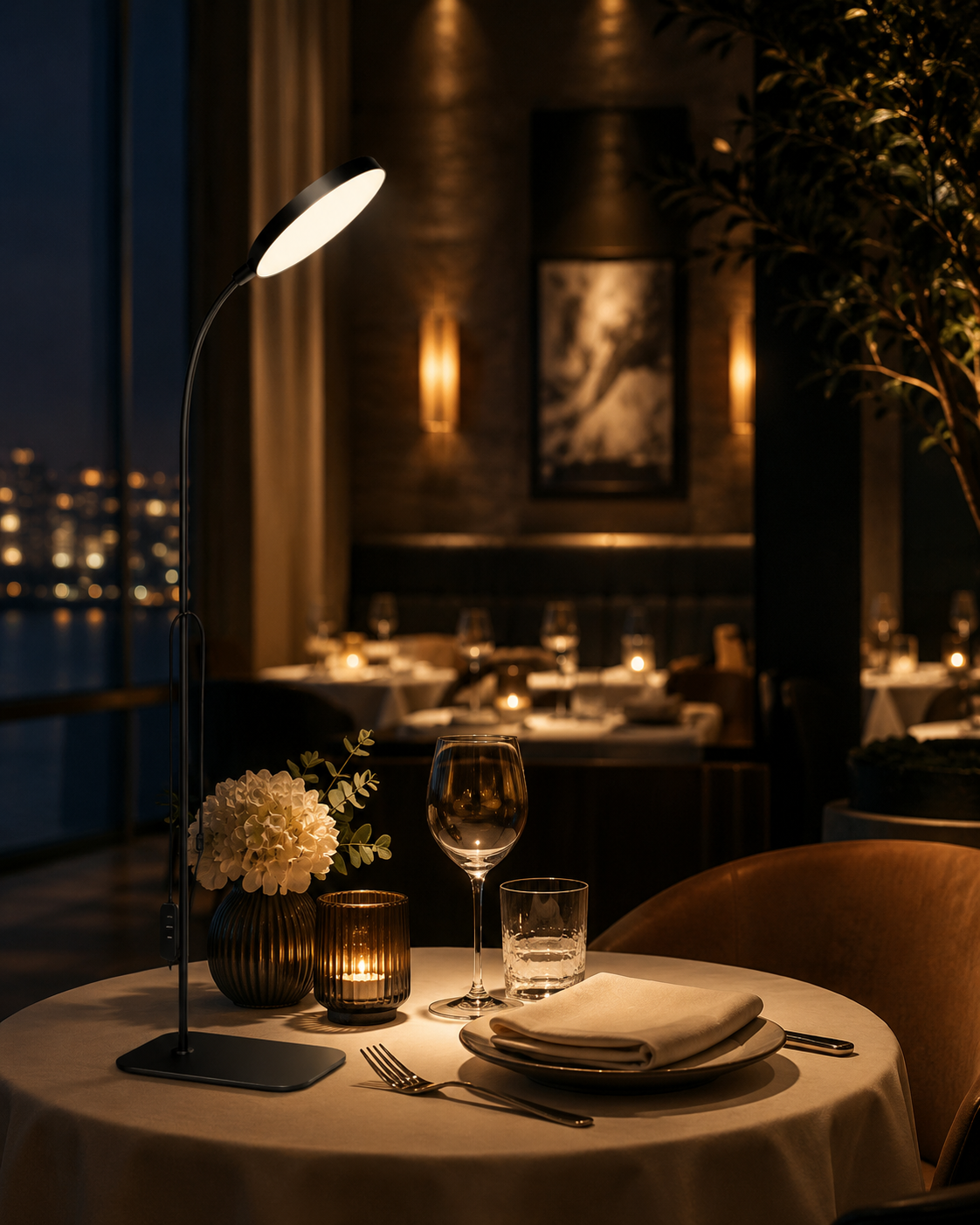 LED Floor Lamp Changeable Reading Lamp with Flexible Gooseneck Dimmable Table or Floor Standing Task Light for Indoor Room