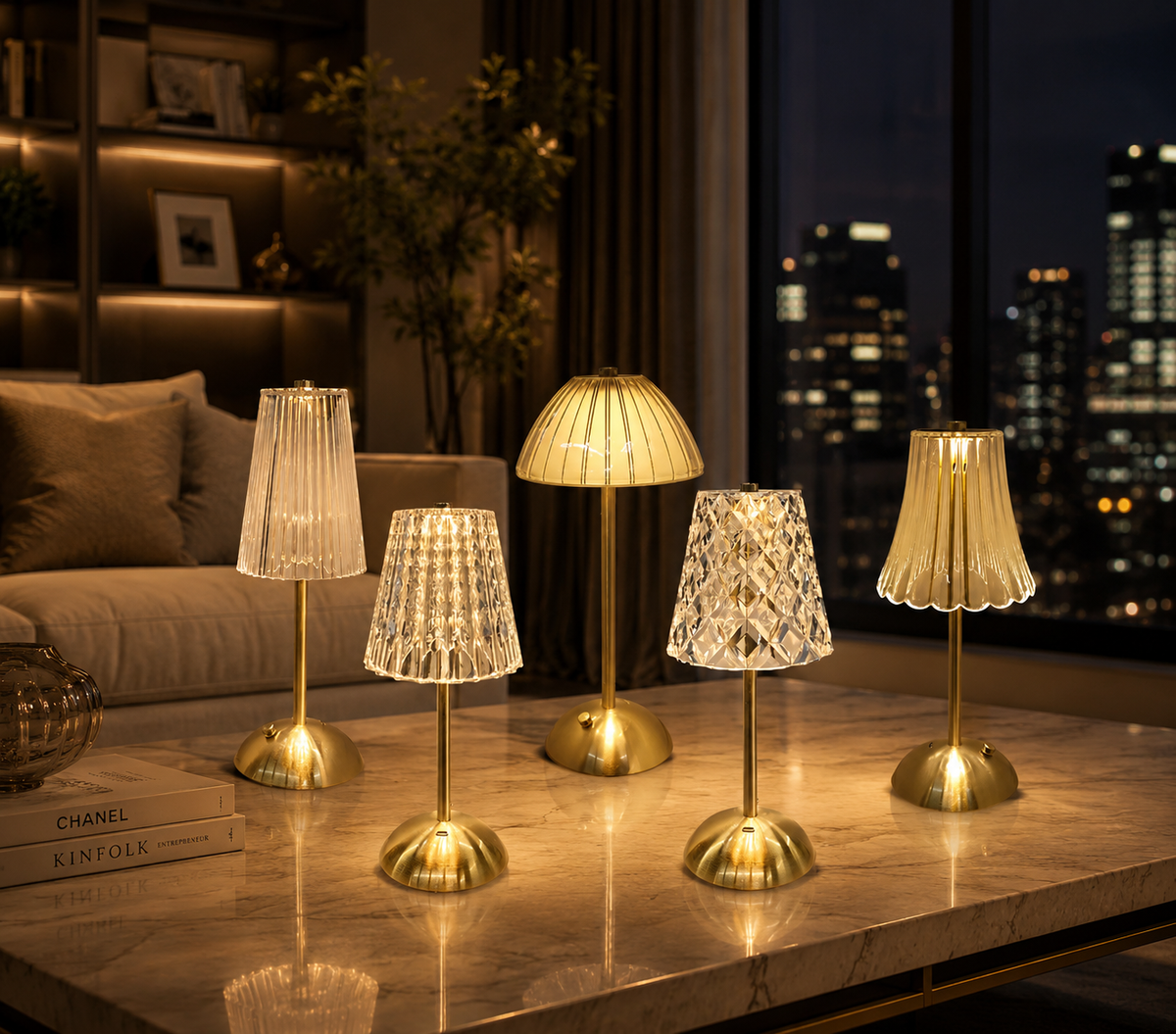 Dimmable Desktop Decor Night Light Table Lamp LED Touch Sensor Rechargeable Wireless Reading Lamp for Hotel Bar Bedroom Light