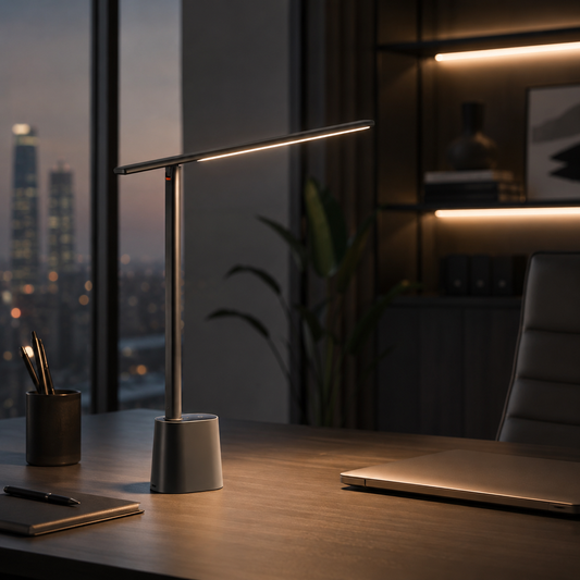 LED Desk Lamp Eye Protection Study Dimmable Office Light Foldable Table Lamp Smart Adaptive Brightness Bedside Read Lamp