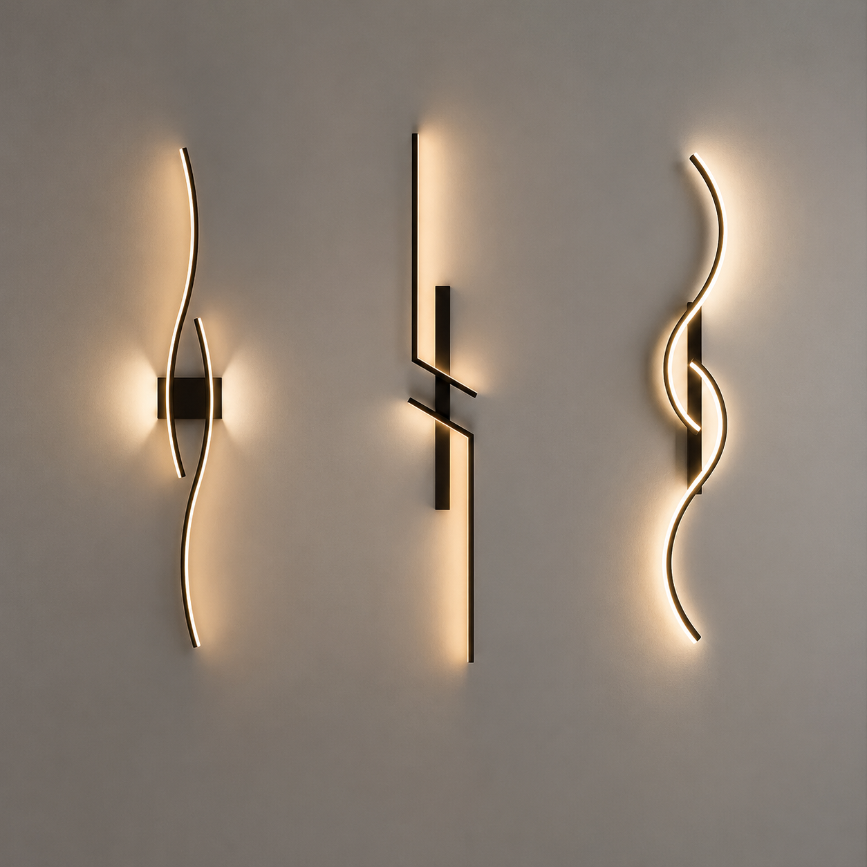 Long Strip LED Wall Lamp Modern Remote Control Dimming Living Roomdecor Wall Lamp