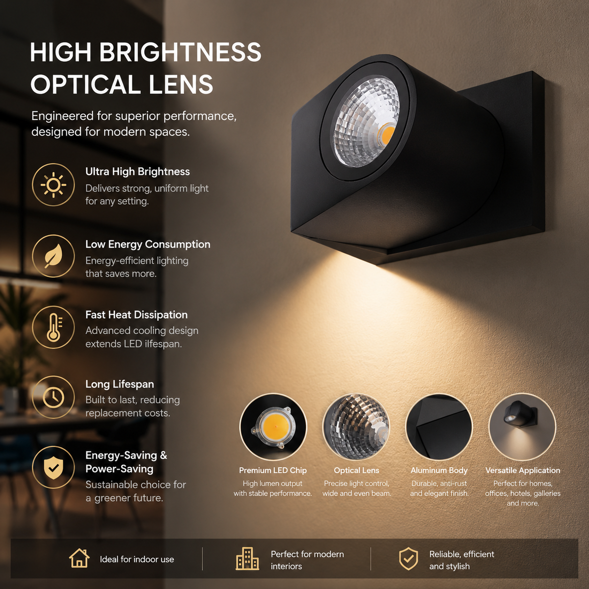 Waterproof LED Outdoor Wall Lamp IP65 Upper Lower Lighting Porch Garden Lamp