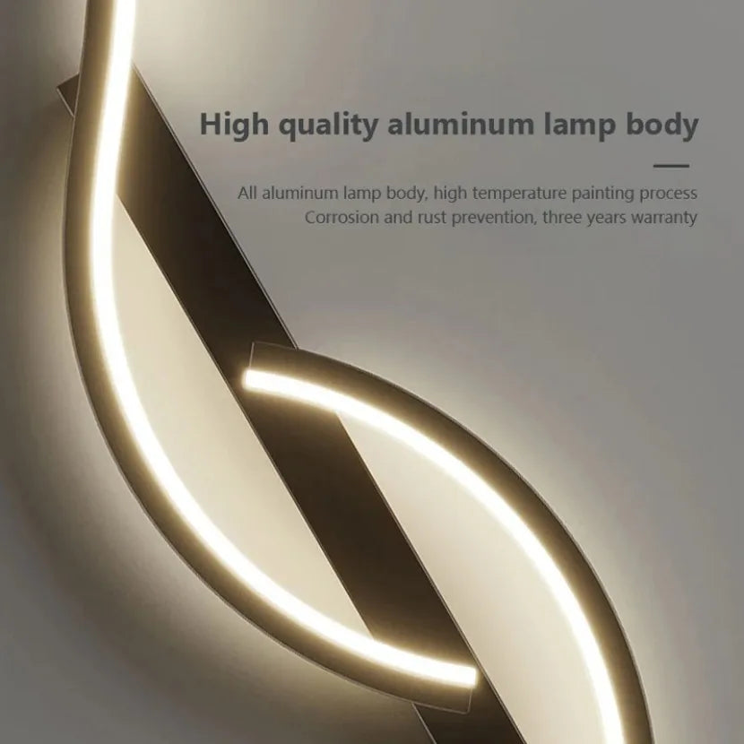 Long Strip LED Wall Lamp Modern Remote Control Dimming Living Roomdecor Wall Lamp