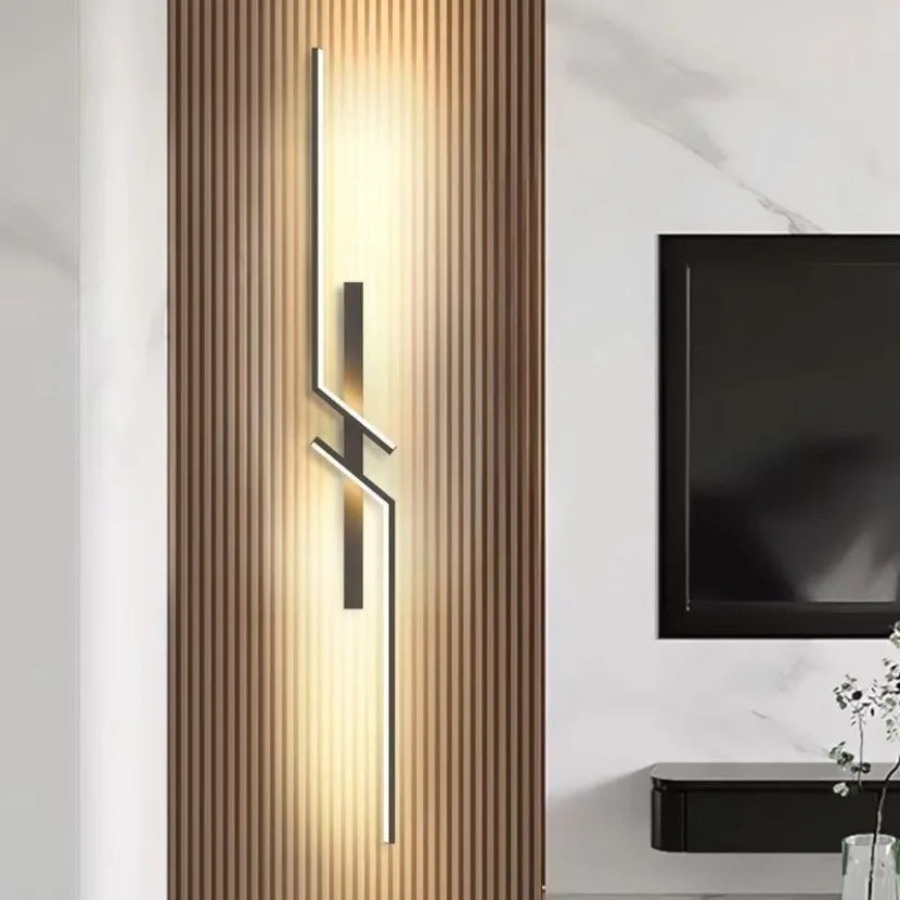 Long Strip LED Wall Lamp Modern Remote Control Dimming Living Roomdecor Wall Lamp