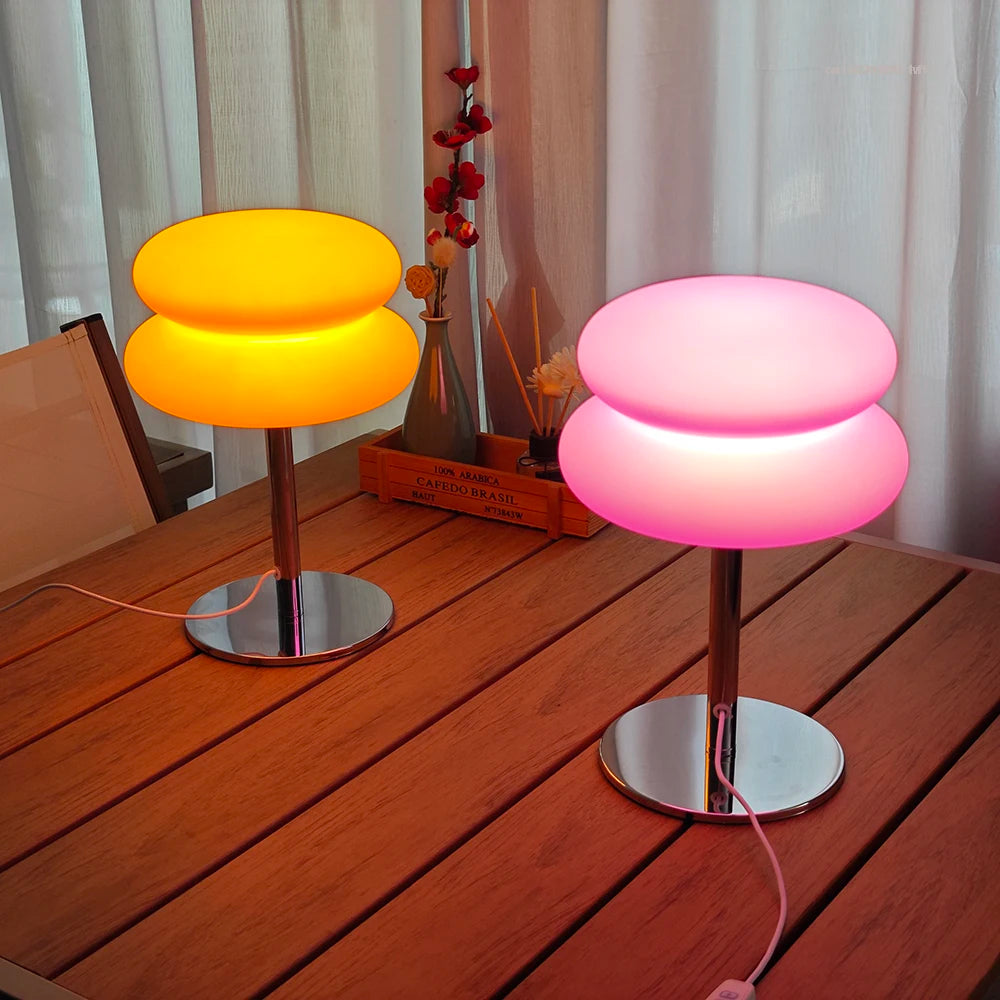 Bedroom Bedside Lamp Creamy Style Table Lamp USB Plug Tri Color Dimming