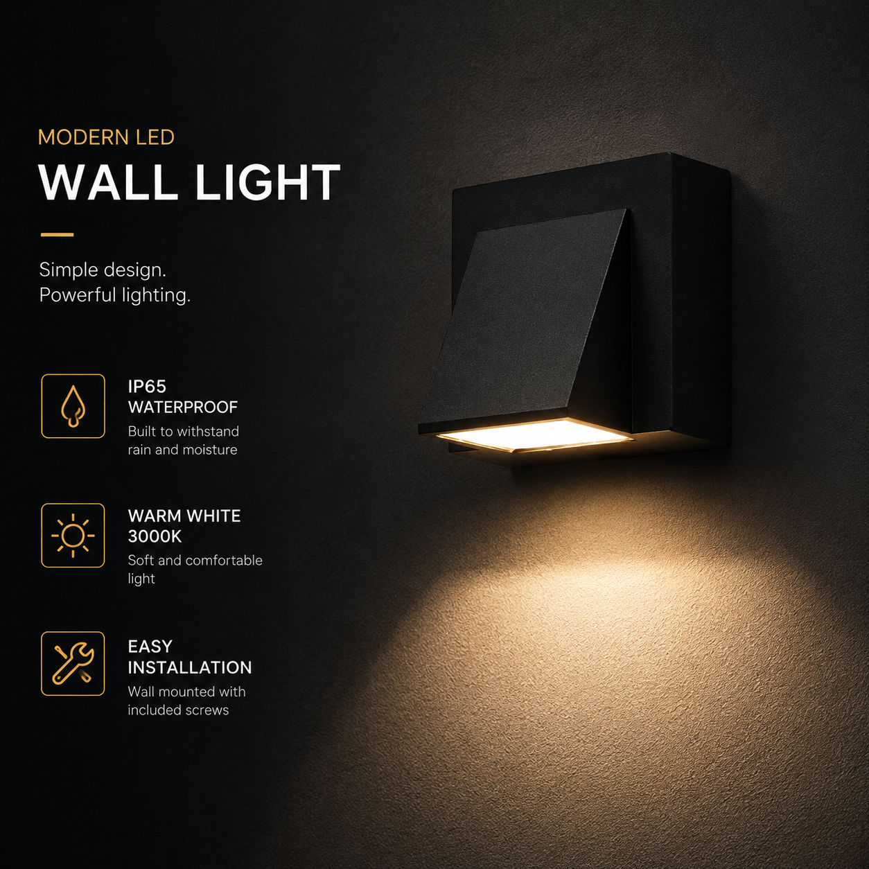 Waterproof IP65 Outdoor Wall Light Aluminium 5W LED Wall Lamp Sconce