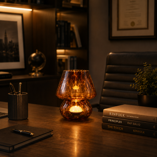 Colorful Glass Mushroom Table Lamp Bedside Lamp Cream Style Simple Girly Atmosphere Lamp